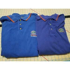 Flordia Gators Boca Classics Blue Cotton Short Sleeve‎ Polo Shirt Lot Of Two